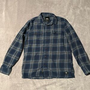 VANS “Off the‎ Wall” - Straight Hem MELANGE FLANNEL SHIRT- Medium - Classic Fit